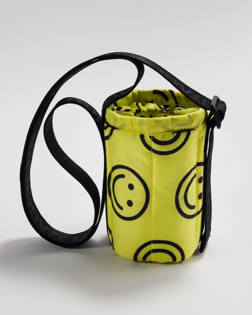 Puffy Water Bottle Sling -  Yellow Happy